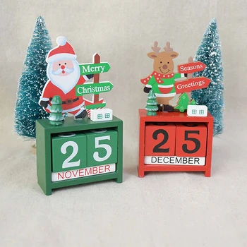 Lesene Božični Koledar Adventni Odštevanje Santa Claus Snežaka Koledar Okras Božično Zabavo Domačo Mizo Dekoracijo Otroci Darilo