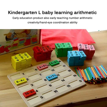 Lesene Matematiko Igrače Montessori Začetku Izobraževalne Igrače za Otroke Domino 2-3-4-5-6-7-8 Let Igre Otroci Smešno Darila