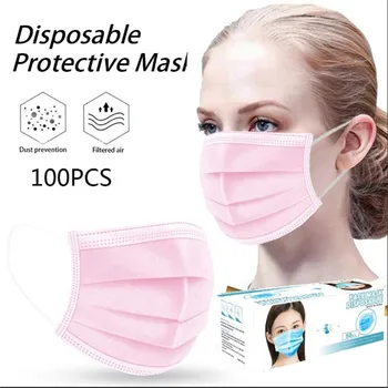 Masque 100 kos Čistilno Masko Pokrov Črne Anti-prah Dihanje zaščitne MASKE 3 Plast Usta filtrirna маска для лица