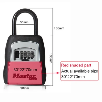 Master Lock Zunanji Ključ Sef Tipke Škatla Za Shranjevanje Ključavnice Uporabite Geslo Za Zaklepanje Zlitine Material Tipke Kavelj Varnostnega Organizator Škatle