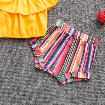 Moda dekliška oblačila, ki 3pcs obleke otroci baby dekleta letenje sleeve solid vrhovi T-Majice, trakove hlače pantsbow trakovi 1-6Y