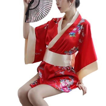 Moda Japonski Kimono Seksi Cosplay Obleko Za Ženske Tradicionalni Slog Haljo Yukata Kostume Pižamo Mehka Svila Pasu Na Debelo