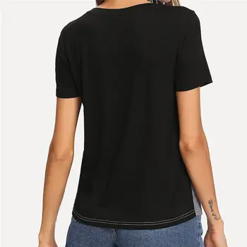 Moda za Ženske Barvo Vrhovi Bleščica Žep O-Vratu T-Shirt Kratek Rokav Vrhovi Priložnostne Mozaik Majica s kratkimi rokavi Za Lady Ženska je Top