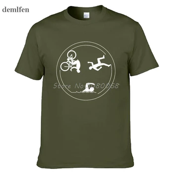 Moški Bombaž, Kratke Rokave Casual Moški Tshirt Ustvarjalne Triatlon Tok Swimmings Cikel Silhueto Dekor T-shirt Tees