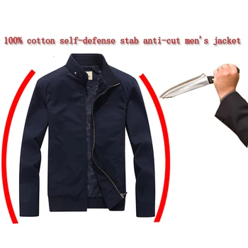 Moški zabodel-odporne cut-dokazilo jakno bombaž moda priložnostne varnosti praske-dokaz bite vojaške taktike Oblačila