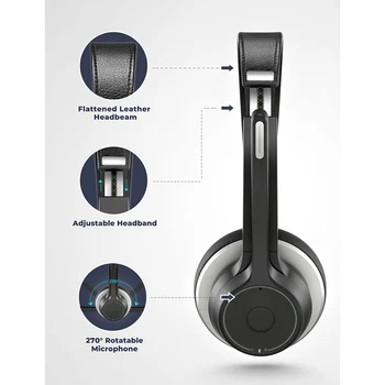 Mpow HC5 Bluetooth Slušalke z USB Adapter Brezžične Slušalke z šumov Mikrofona 22Hrs Predvajanje za PC, Skype Webinar