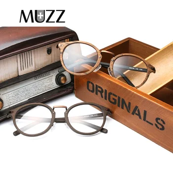 MUZZ Recept Očala Okvirji Moških kratkovidnost očal okvir Lesa Zrn Optičnih Očal Okvir z Ženskami kovinski Acetatni okvir