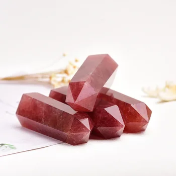 Naravni red crystal Točke Jagodni Kremen Zdravilne Energije kamen za Dom Dekor Reiki, Polirani Obrti Kamen Vklesan 1PC