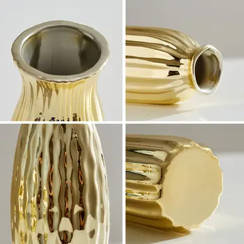 Nordijska Dekorativna Vaza Zlata Vaza Dnevna Soba Tabela Oprema Doma Dekor Keramika Cvet Vazo Poroko Vaza Božični Okraski