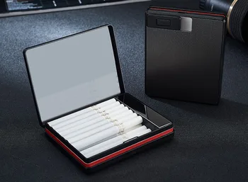 Novo 1pcs USB aluminija cigaret Primeru lažji Windproof polnjenje cigaret Imetnik Polje Za 20pcs 83s Cigarete yh051
