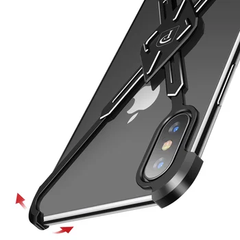OATSBASF X Obliko, Kovinsko Ohišje Za iPhone X XS MAX Primeru Aluminija 360-stopinjski Shockproof Anti-padec Odbijača Primeru Mobilni Telefon