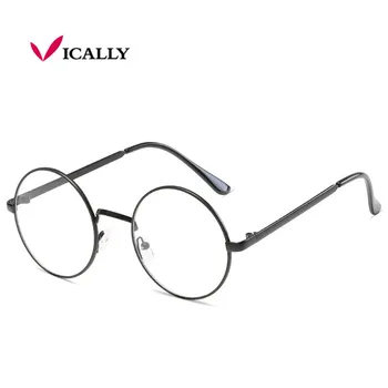 Okrogla Očala za Računalnik Leče Kovinski Okvir Očala Ženske Moški Anti Blue Ray Oculos De Grau Očala Pregleden