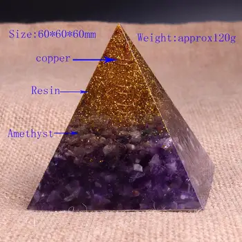 Orgonite Energije Amethysts Orgonski quartz shungite piramida Kariero Amulet Magnetno Polje Energije Pretvornik witca dropship dobavitelje