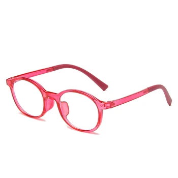 Otroci Očala TR90 Očal Okvir Mehki Silikonski Krog Okvir Ultralahkih Očala za Otroke Fantje Dekleta 9-Očala