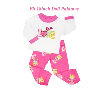 Otroci radi pižamo punčko oblačila oblačila sklop dekleta domov, oblačila za otroke, dolg rokav pijamas baby bombaž sleepwear
