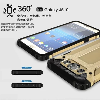 PC+TPU Hybird Zaščitna Primerih Za Samsung Galaxy J5(2016) J510 v Toplotno Sevanje Mreže Natančno Luknje na Prostem Shockproof Primeru