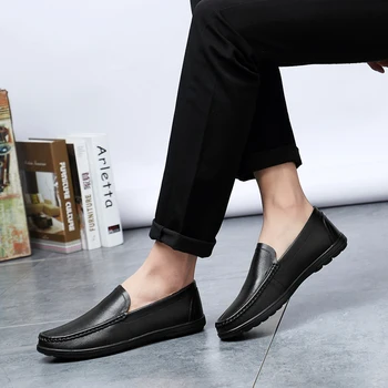 Pravega Usnja Moške Priložnostne Čevlji loafers zdrsne na priložnostne Stanovanj čevlji na prostem Moccasins Mehko Dihanje Moških Loafers Oxfords Čevlji