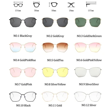 RBRARE Novo 2021 Velik Okvir Gradient sončna Očala Ženske Letnik Kovinski Luksuzni Nezakonitih Očala Retro Oculos De Sol Feminino UV400