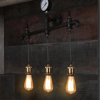 Retro industrijske restavracija, bar ustvarjalno razsvetljavo Ameriški cafe študija vode stene cevi lučka spalnica razsvetljavo steno rov