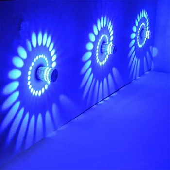 RGB Spirala Luknjo LED Stenska Luč Učinek Stenske Svetilke KTV koridor strop dekoracijo sten svetilka, Okrogle kovinske LED stenska luč Doma Dekor