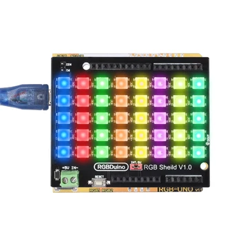 RGBDuino UNO V1.1/V1.2 Demooard + RGB Ščit, LED Panel ATmega328P Čip CH340C VS Arduino UNO R3 Za mega 2560 Raspberry Pi 4/Pi3