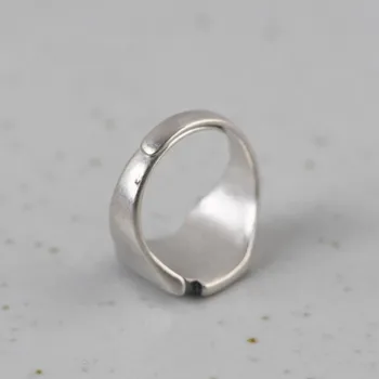 S925 srebro nov modni nakit mat ukrivljen indeks prst prstan za moške in ženske Tajski srebro blagoslov za moške in ženske, obroči