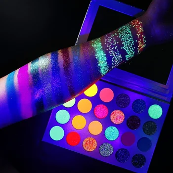 Sijaj Paleta Fazi Clubbing Neon Ličila za Vgradnjo v Blacklight UV Žareti v Temno Fluorescentna Oči Sence