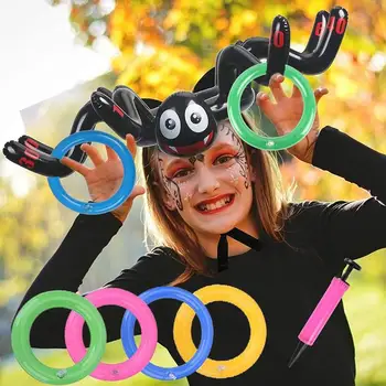 Smešno Metanje Ring Igrača Napihljivi Pajek Model Obroč Kretnjo Metanje Družino Halloween Darilo Igrače Igre Božično zabavo Za Otroke J1M4