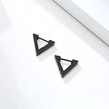 Sodobna Edinstveno Fantje Geometrijo Trikotnika Oblikovan Hooped Huggie Piercing Stud, Uhani za Moške, Ženske, iz Nerjavnega Jekla Eleganten Dodatek