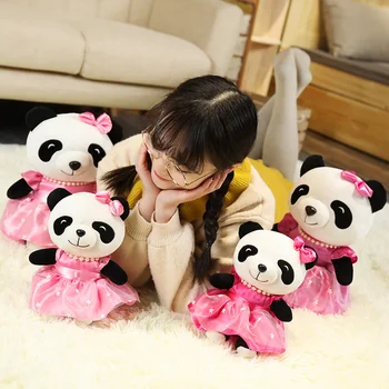 Srčkan preja krilo panda lutka plišastih igrač baby objem nosi lutko rag doll za pošiljanje otrok punco eksplozivnih modeli darila, ki živijo doma