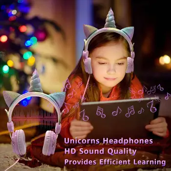 Srčkan Unicorns Žično kidsHeadphone Glasbeni Stereo Slušalke za Računalnik, Mobilni Telefon Gaming Slušalke Fant Dekleta, Hčerke Darilo