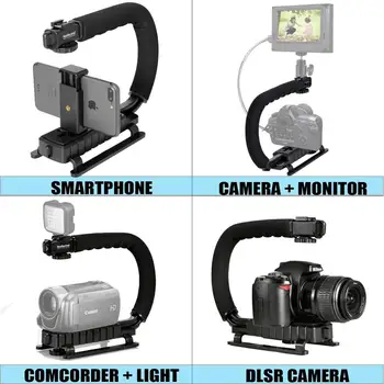 Stabilizator U-grip C-oblika Ročaja Imetnik Fotoaparat Steadycam Gori Ročni Nosilec Ploščad za Gopro Hero 7 6 5 4 3+ Sony Action Cam