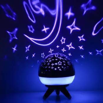 Star Luna Romantično Ustvarjalne Projekcija Lučka za Obračanje Noč Svetlobe Žarnice Projekcija Stranka Počitnice Baby Spanja USB Dodaj Vzdušje