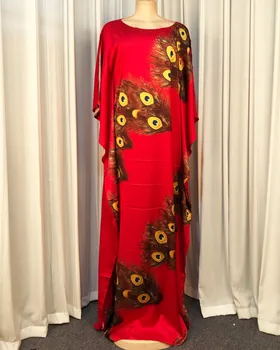 Super Velikost Novih Afriških Žensk Dashiki Moda Batwing Rokav Ohlapne Rdeče Dolgo Obleko Afriške Obleko Za Ženske Afriška Oblačila