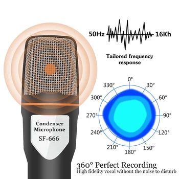 Televizijska Namizni Kondenzatorski Mikrofon in Igralnih Snemanje Mikrofona Za Prenosnik Cardioid Studio Snemanje