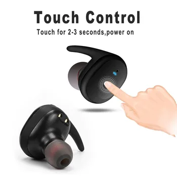 TWS Brezžične Bluetooth slušalke Šport Prenosni Brezžični Bluetooth 5.0 Dotik Čepkov 3D Stereo Slušalke Z Mikrofonom
