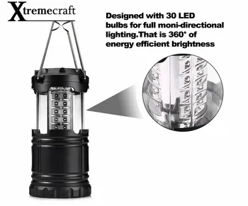 Upogljivi 30 LED Lahki Prenosni Kamp Luč, ki Visi Šotor Svetilka Luč Nujnih primerih Linternas Za Pohodništvo, Kampiranje
