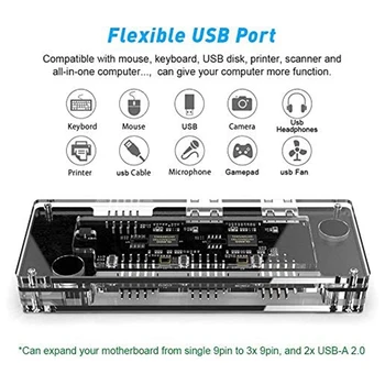 USB2.0 HUB, matične plošče, 9 Pin USB2.0 Širi V 3 9 Pin USB 2.0 ,2 USB 2.0 in 15-Pinski SATA Napajalni Vrata za Računalnike