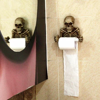 Ustvarjalne Lobanje Toaletni Papir Držalo Wall Mount Tkiva Polje za Papir Roll Imetnik 3D Sanitarni Papir Shranjevanje Bar, Kopalnica, Organizator