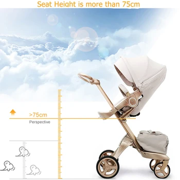 Visoko ležeči 2 in1 Baby Voziček Prenosni otroški Vozički Zložljiv Voziček Za Novorojenčka Potovanja Sprehajalci Obleko za 0-3 Let 75 cm
