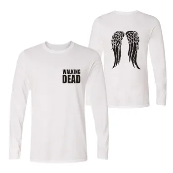 Walking Dead tshirt t shirt Zombi Daryl Dixon Krilih pomlad mens t-shirt o vratu bombaž moški ženske t srajce vrhovi Tee plus velikost