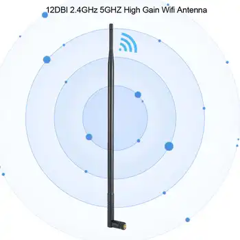 Wifi antena 12DBI 2,4 GHz 5GHZ Visok Dobiček Antene Wifi RP SMA Dual Band Brezžični WiFi Antena antena za televizijo
