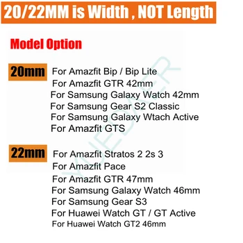 YUEDAER Correa Silikonski Trak Zapestni Trak Za Xiaomi Amazfit Bip/Stratos 2/Tempo/GTS GTR 42MM 47MM Band Za Huawei Watch GT 2 GT2