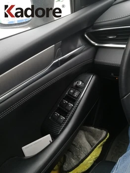 Za Mazda 6 Atenza 2019 2020 Ogljikovih Vlaken Okno Dvigalo Stikalo Gumb Za Kritje Okraskov Vrata Armrest Plošča Okvir Notranja Oprema