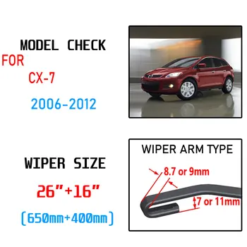 Za Mazda CX-7 2006 2007 2008 2009 2010 2011 2012 CX7 Dodatki Avto Spredaj Metlice Brisalcev vetrobranskega stekla Ščetke Rezalnik U J Hook