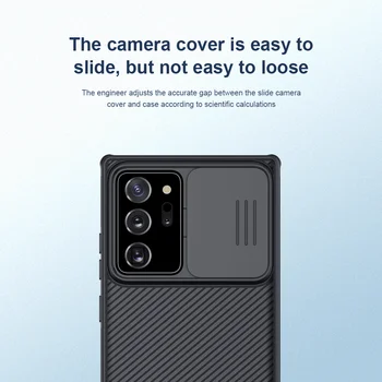 Za Samsung Galaxy Note 20 Ultra Primeru Ohišje Nillkin Motnega Težko PC Teksturirane Stran Objektiv Kamere Zaščito Usnja Flip Tekoče Zadeve