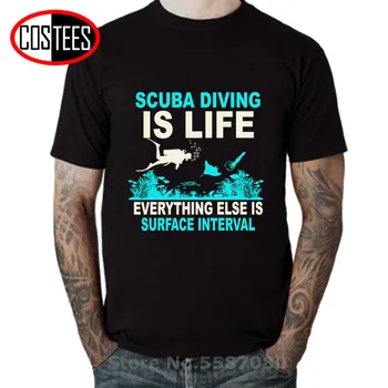 Zanimivo Sea World Potapljanje je Življenje majica s kratkimi rokavi moški Smešno Scuba Potapljanje Ponudbe, Vse Ostalo je Površinski Interval T-shirt homme