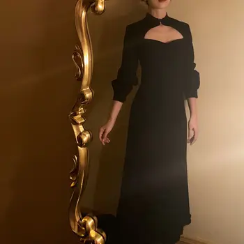 Črna Vintage Obleko Ženske Elegantne Oblikovalec Stranka Midi Obleko Ženski Vzročno Slim Seksi Gothic korejski Obleko Novo 2020 Žensk Jeseni