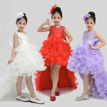 Žogo Obleke Glitz Zaostajajo Stopnjah Zabuhle Fancy Cvet Dekleta Stranka Slovesnosti Obleke Otroci Baby Ujemajo Oblačila Pustni Kostum